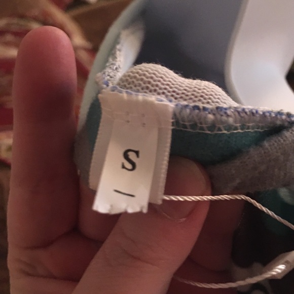 NWT Myobe 3/4 sleeve printed blue stripe cardigan - Picture 15 of 16